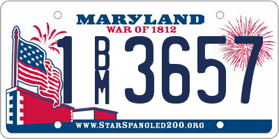 MD license plate 1BM3657