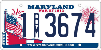 MD license plate 1BM3674