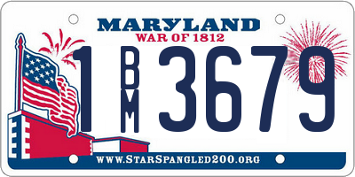 MD license plate 1BM3679