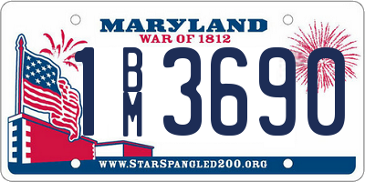 MD license plate 1BM3690