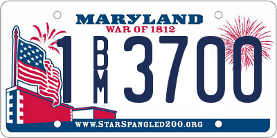 MD license plate 1BM3700