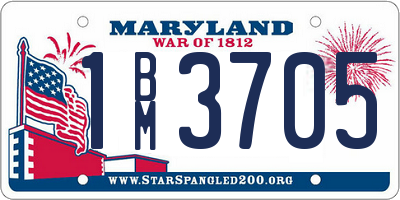 MD license plate 1BM3705