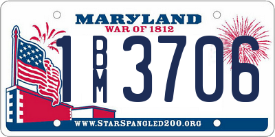 MD license plate 1BM3706