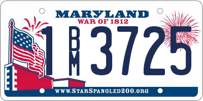 MD license plate 1BM3725