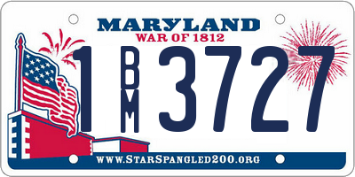 MD license plate 1BM3727