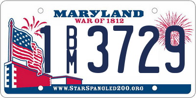 MD license plate 1BM3729