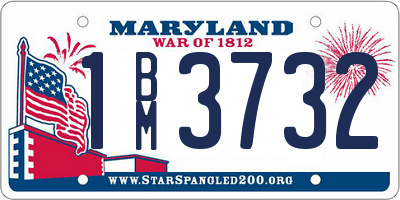 MD license plate 1BM3732