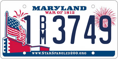 MD license plate 1BM3749