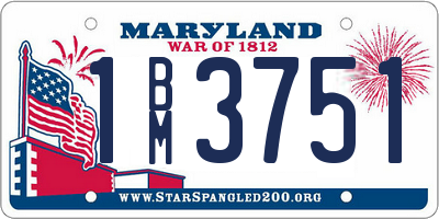 MD license plate 1BM3751
