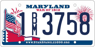 MD license plate 1BM3758
