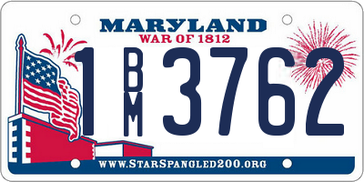 MD license plate 1BM3762