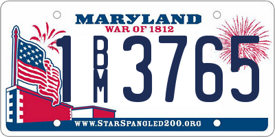 MD license plate 1BM3765