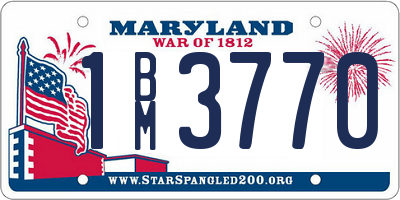 MD license plate 1BM3770