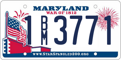 MD license plate 1BM3771