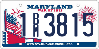 MD license plate 1BM3815
