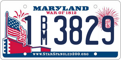 MD license plate 1BM3829