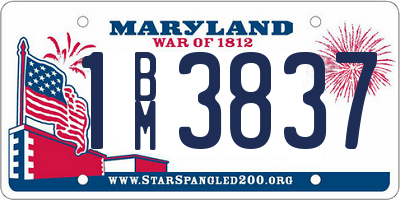 MD license plate 1BM3837