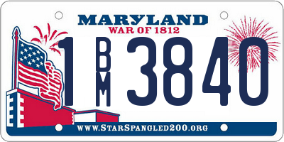 MD license plate 1BM3840