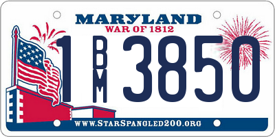 MD license plate 1BM3850