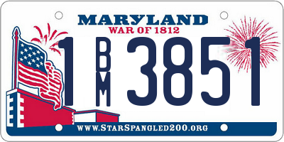 MD license plate 1BM3851