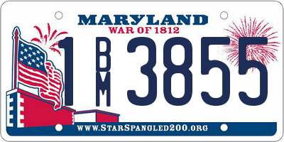 MD license plate 1BM3855