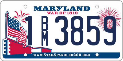 MD license plate 1BM3859