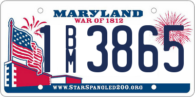 MD license plate 1BM3865