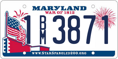 MD license plate 1BM3871