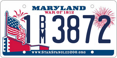 MD license plate 1BM3872