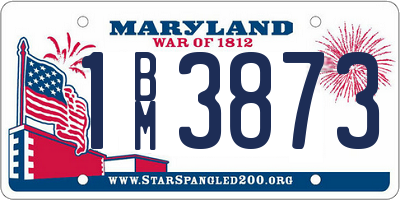 MD license plate 1BM3873