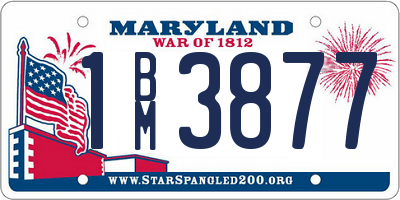 MD license plate 1BM3877