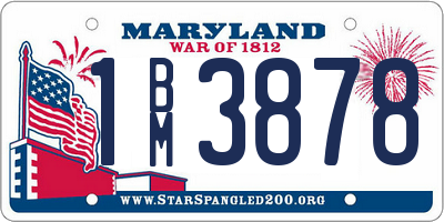 MD license plate 1BM3878