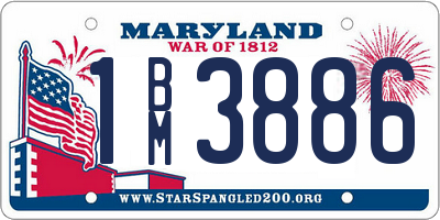 MD license plate 1BM3886