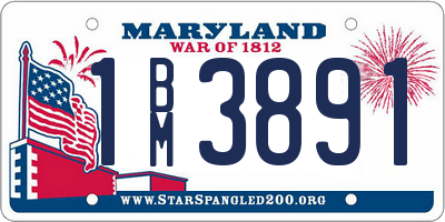 MD license plate 1BM3891