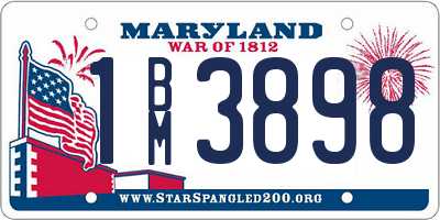 MD license plate 1BM3898