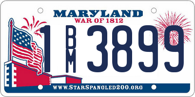 MD license plate 1BM3899