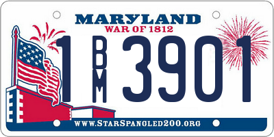 MD license plate 1BM3901