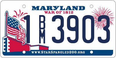 MD license plate 1BM3903