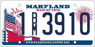 MD license plate 1BM3910