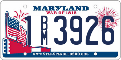 MD license plate 1BM3926