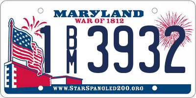 MD license plate 1BM3932