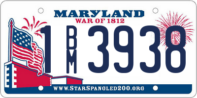 MD license plate 1BM3938