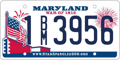 MD license plate 1BM3956