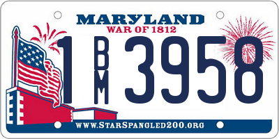 MD license plate 1BM3958
