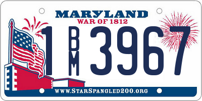 MD license plate 1BM3967