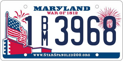 MD license plate 1BM3968