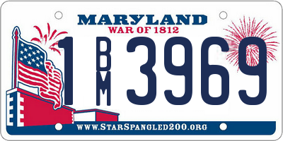 MD license plate 1BM3969