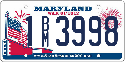 MD license plate 1BM3998