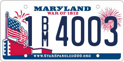 MD license plate 1BM4003