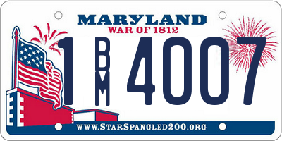 MD license plate 1BM4007